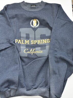 NWOT Vintage Unisex Palm Springs California Sweatshirt Blue -Size L-Men's/Women
